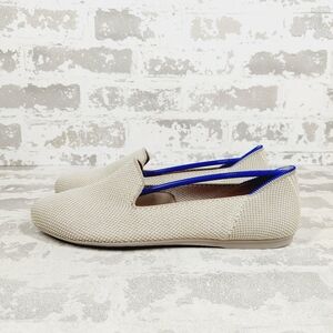 New Rothy's The Flat Cream Knit Round Toe Slip On Loafers C129